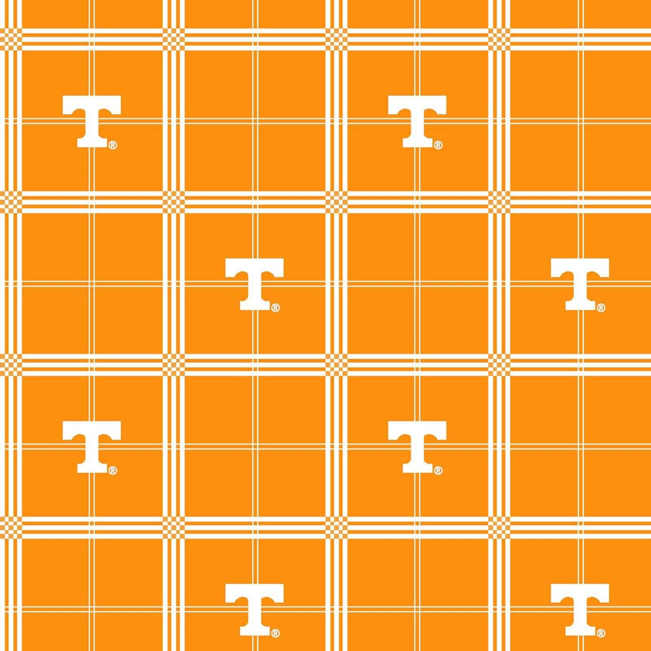 Sykel Enterprises-University of Tennessee Flannel Fabric-Tennessee Volunteers Plaid Cotton Flannel Fabric
